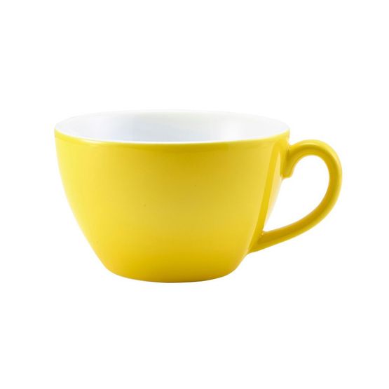 Genware Porcelain Yellow Bowl Shaped Cup 34cl/ 12oz