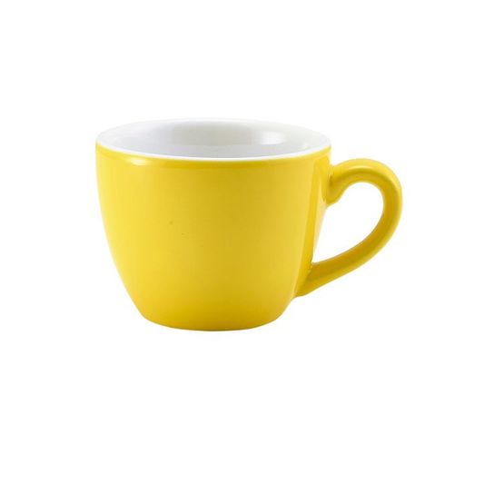 Genware Porcelain Yellow Bowl Shaped Cup 9cl/ 3oz
