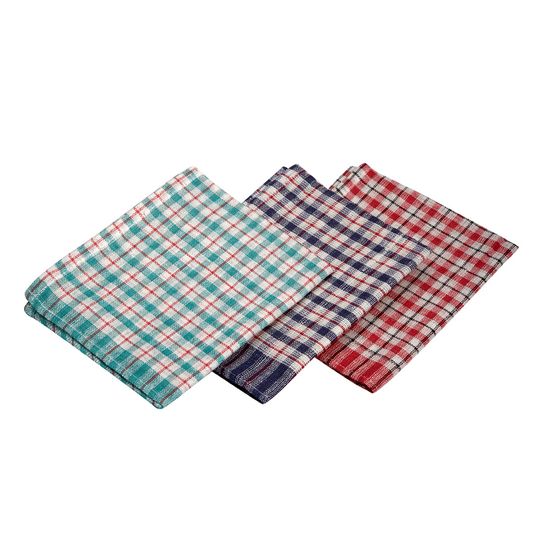 Mini Check T-Towel 43X68cm 10Pcs Mix Colours
