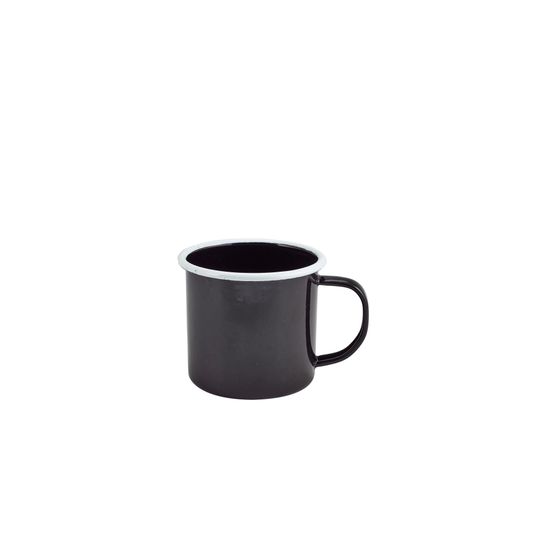 Enamel Mug Black with White Rim 36cl/ 12.5oz