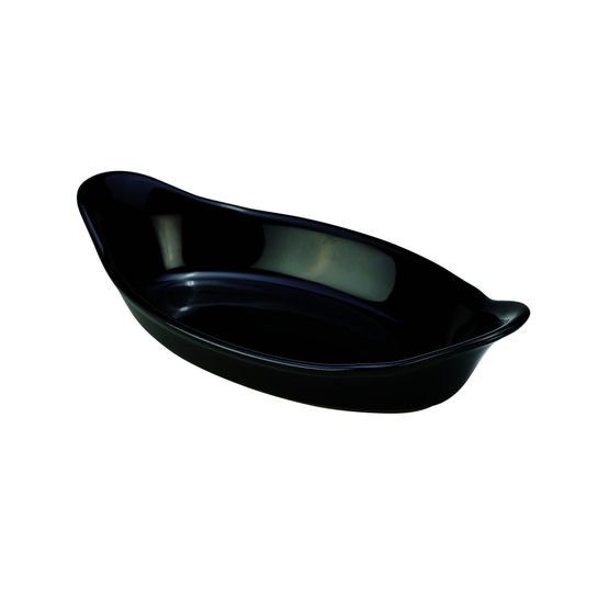 GenWare Stoneware Black Oval Eared Dish 16.5cm/ 6.5"