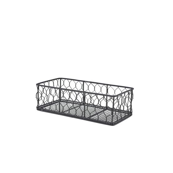 GenWare Rectangular Black Wire Basket 25 x 12 x 7.5cm