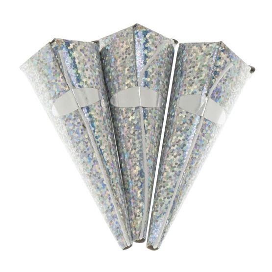 Swantex Silver Holographic Cone Party Poppers