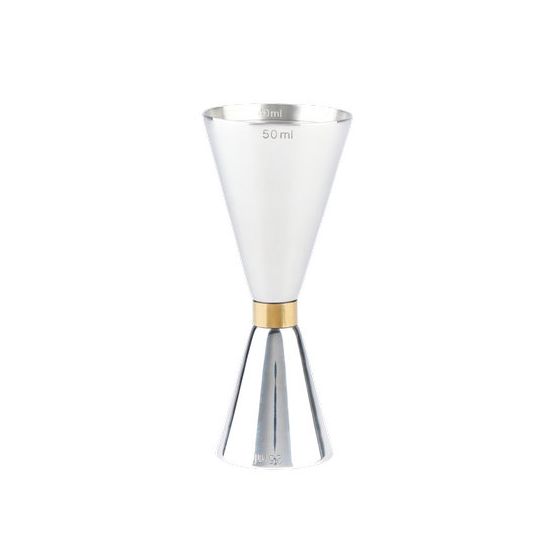 DPS Barware 25/50ml Slim Jigger with Band Stainless Steel