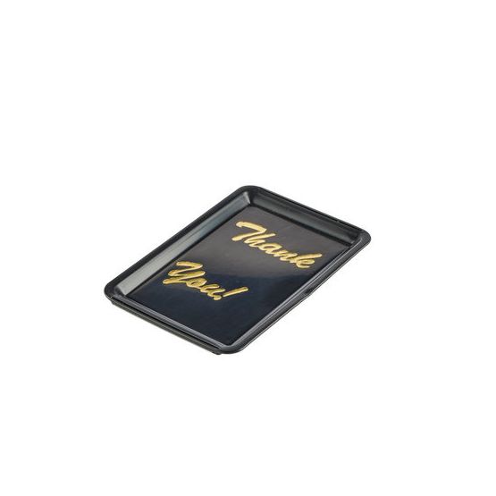 DPS Barware Black Plastic Tip Tray- Thankyou 4 ½” x 6 ½”