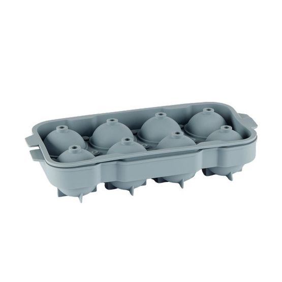 DPS Barware Silicone Ice Ball Moulds, 25x12cm, 8 Balls, Grey