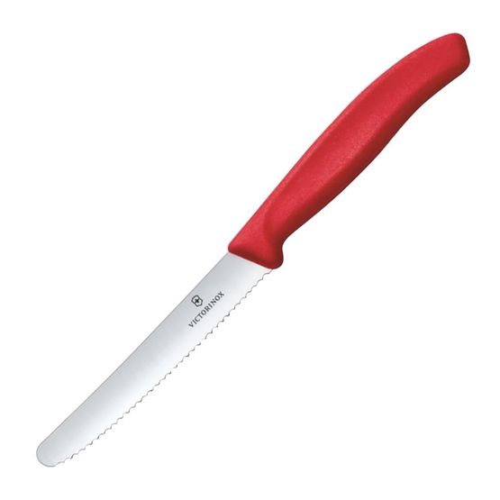 Victorinox Swiss Classic Tomato &amp; Table Knife Wavy Red 22cm