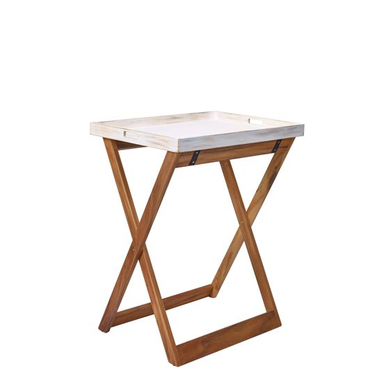 GenWare Acacia Wood Butler Tray Stand