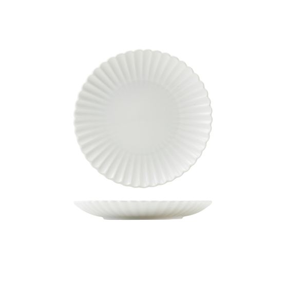 Incise Porcelain Scalloped Coupe Plate 20cm