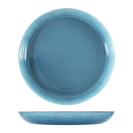 Light Blue Glazed Melamine Casablanca Bowl 38 x 4.5cm