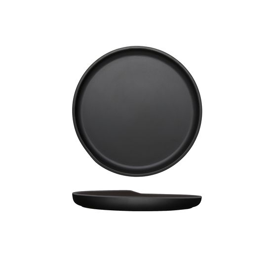 Black Copenhagen Round Melamine Plate 22.5cm