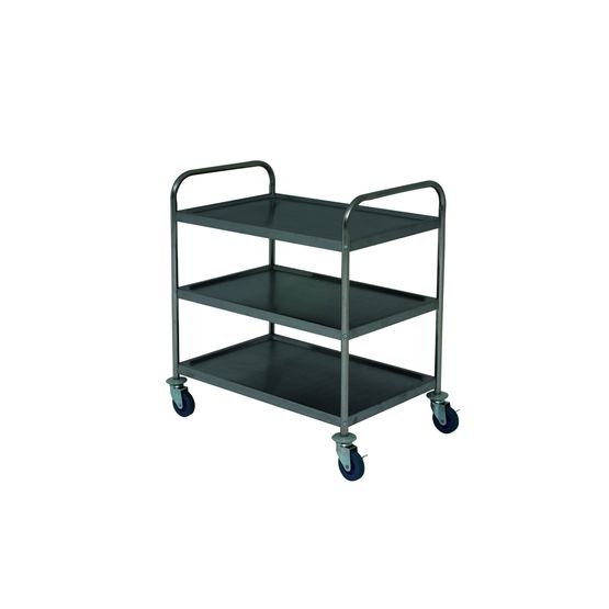 Fully Welded Stainless Steel Trolley - 3 Shelves