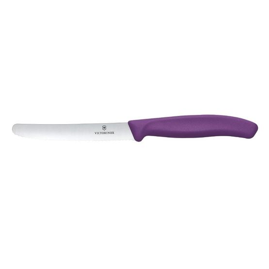 Victorinox Swiss Classic Tomato &amp; Table Knife Wavy Purple 11cm ( 2 Pack)