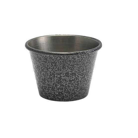 2.5oz Stainless Steel Ramekin Hammered Silver