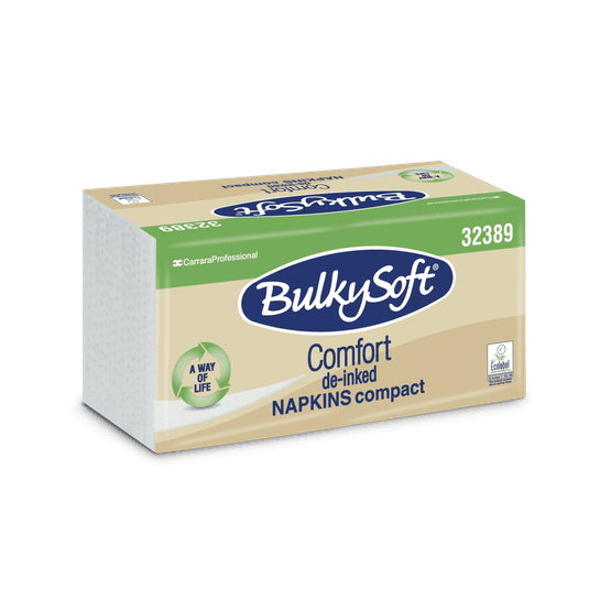Bulkysoft Comfort 1 Ply Napkins Compact White 33cm x 33cm