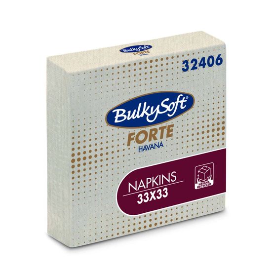 Bulkysoft Forte Havana 2 Ply Napkin Kraft Brown 33cm x 33cm