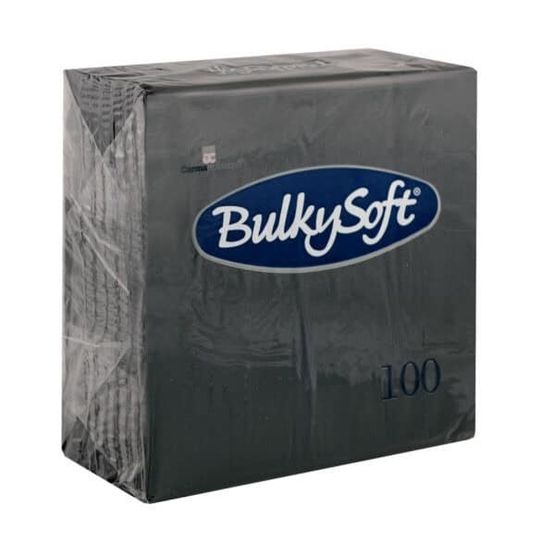Bulkysoft Rainbow 40cm 2-Ply Black Dinner Napkins