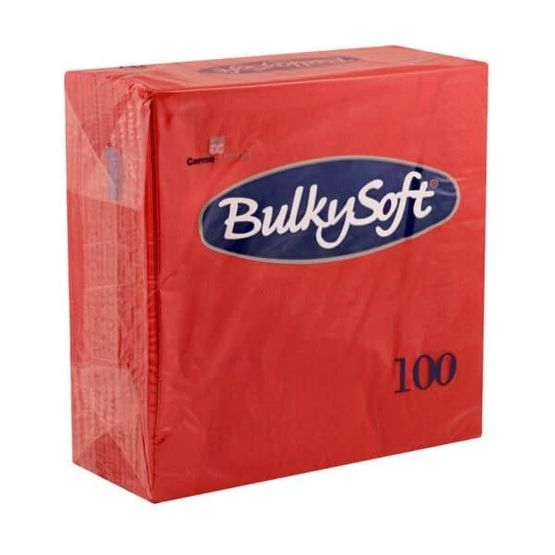 Bulkysoft Rainbow 40cm 2-Ply Red Dinner Napkins