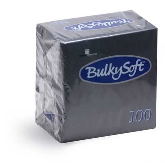 Bulkysoft Rainbow 40cm 3-Ply Black Dinner Napkins 1/4 Fold