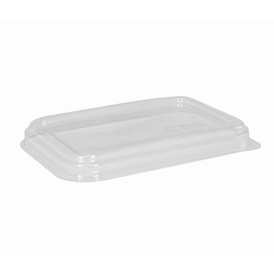 12-16oz WorldView rPET Lid For Rectangular Containers - Clear