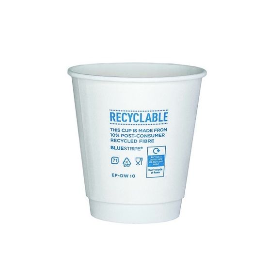 10oz BlueStripe Double Wall Hot Cup