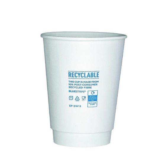 12oz BlueStripe Double Wall Hot Cup