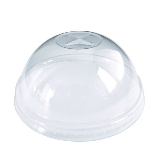 10-20oz BlueStripe rPET Dome Lid with Straw Slot