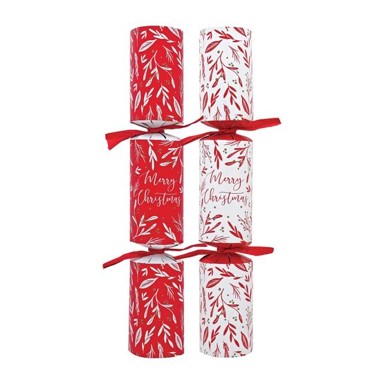 Swantex 11" Red &amp; White Foliage Christmas Crackers - Contents C C1001RWF-C