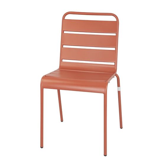 Bolero Amalfi Slatted Steel Side Chairs Terracotta