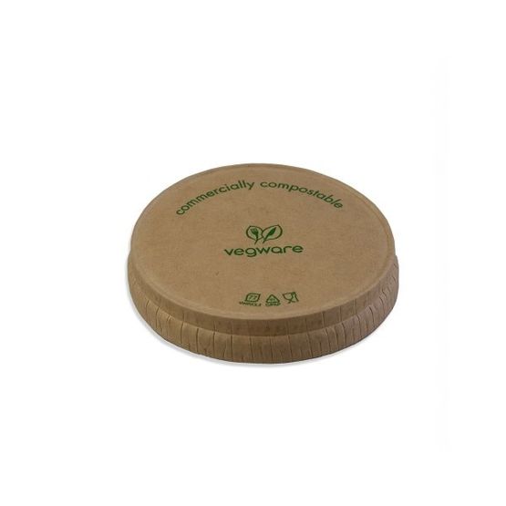 Vegware VWPLK2.5 Kraft Paper Portion Pot Lid (Fits 2.5oz Pot)