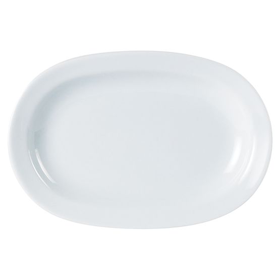 Porcelite 110225 Rimmed Deep Oval Plate 25cm / 10"