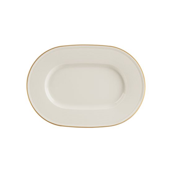 Porland Academy Line Gold Band Oval Plate 25cm