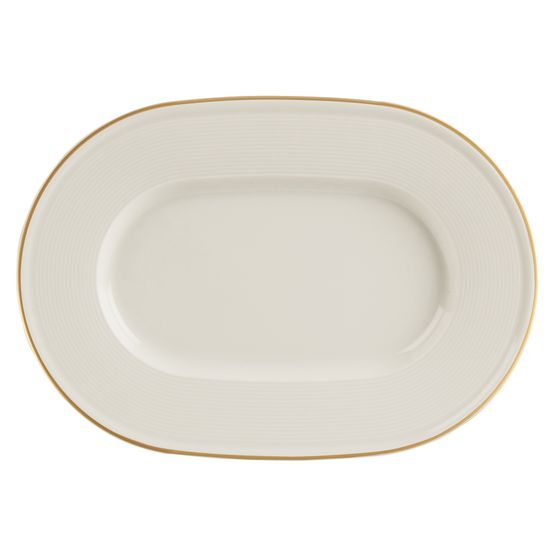Porland Academy Line Gold Band Oval Plate 34cm