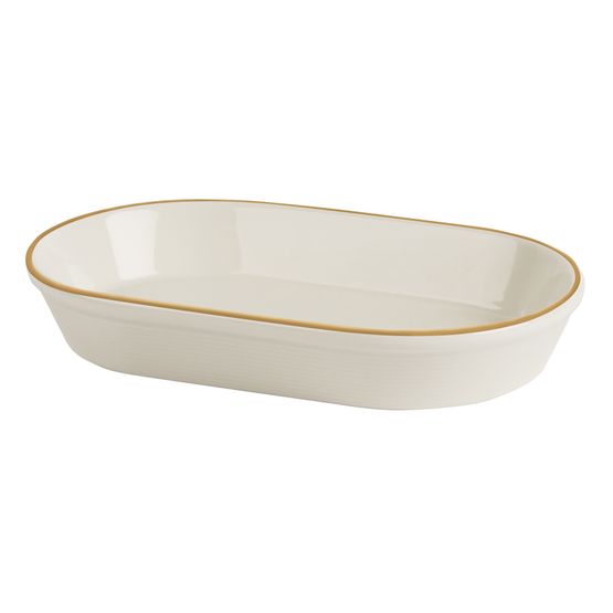 Porland Academy Line Gold Band Oval Salad Dish 16cm