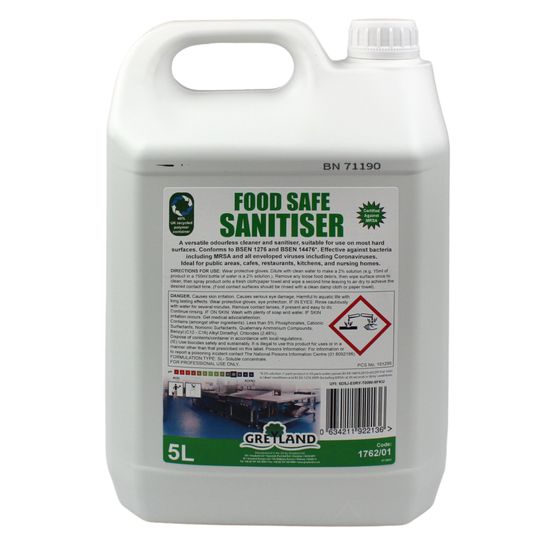 Kitchen Food Safe Sanitiser 5lt Concentrated