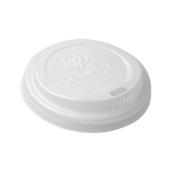 Hot Cup Lid 72mm CPLA 72-Series Vegware Vlid72-A1