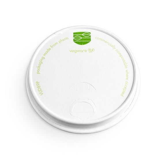 Vegware VLID89P 89mm Paper Hot Cup Lid