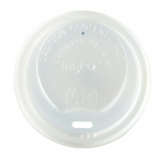 89mm White CPLA Hot Cup Lids To Fit 12 &amp; 16oz