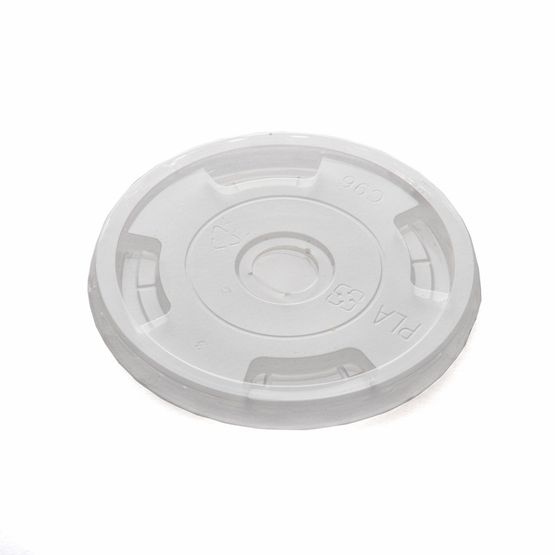 PLA C96F Straw Slot Flat Lid To Fit 12oz &amp; 16oz Smoothie Cup 96mm