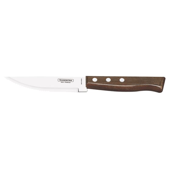 Tramontina Jumbo Steak Knife Pointed Tip Dark Natural Wood