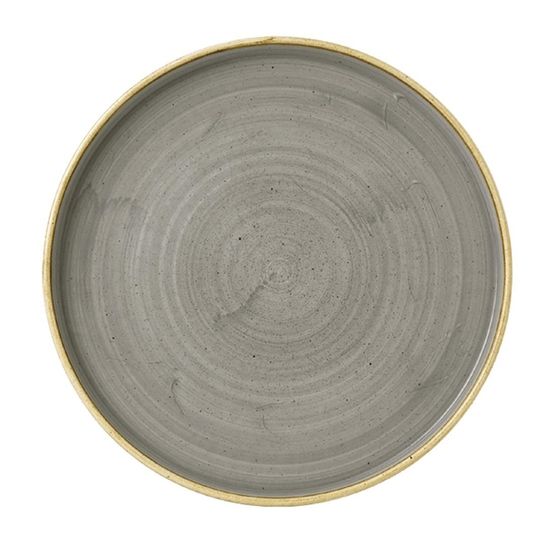 Churchill Stonecast Walled Chefs Plates Peppercorn Grey 210mm