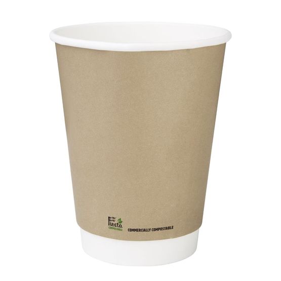 Fiesta Compostable Coffee Cups Double Wall 340ml