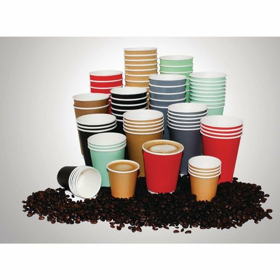 Fiesta Recyclable Coffee Cups Ripple Wall Kraft 455ml / 16oz only £58.49