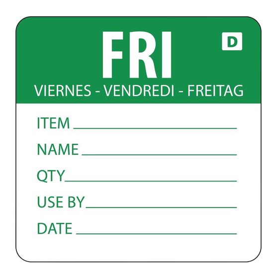 Hygiplas Dissolvable Day of the Week Labels Friday