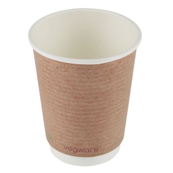 Vegware VDW-12 Compostable Coffee Cups Double Wall 340ml / 12oz