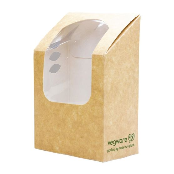 Vegware VWWTT Compostable Kraft Tortilla Wrap Boxes With PLA Window