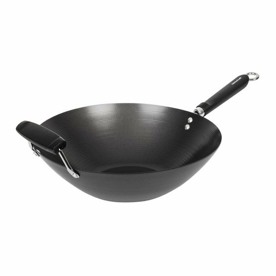 KitchenCraft Non Stick Flat Base Wok 356mm