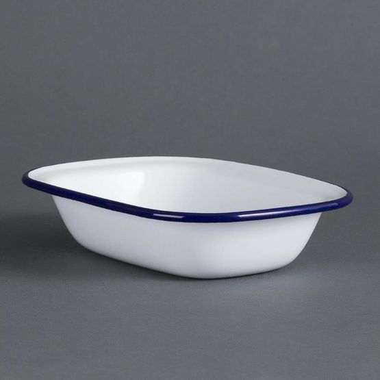 Olympia Enamel Pie Dishes Rectangular 180 x 135mm