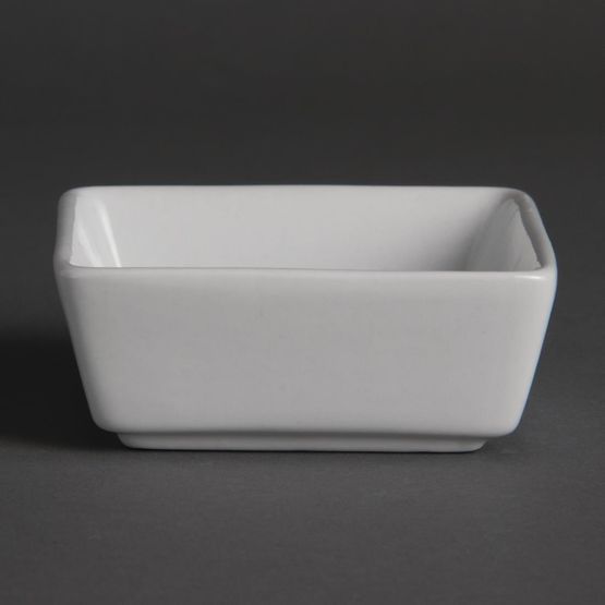 Olympia Mini Square Dishes White 90ml 85mm