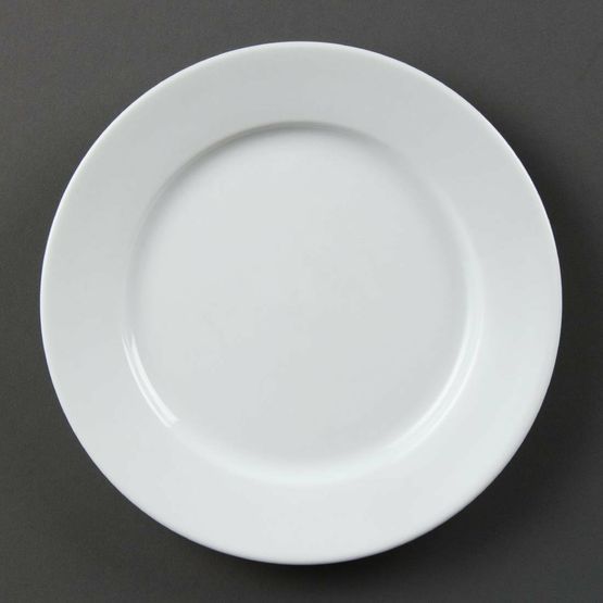 Olympia Whiteware Wide Rimmed Plates 202mm